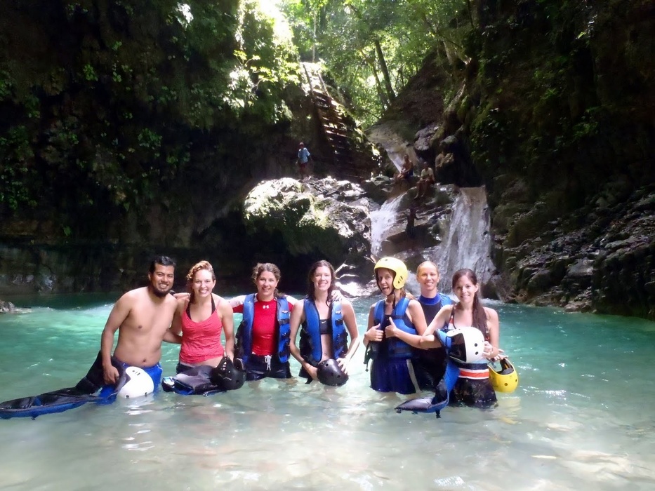 Tourists enjoying the Damajagua River Tour (27 Charcos of Damajagua) of Marysol Tours
